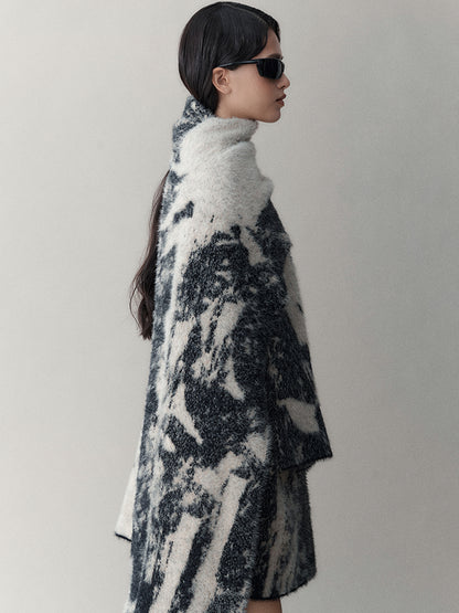 AnnoMundi Winter Retro Jacquard Shawl Floral Print Wrap Scarf