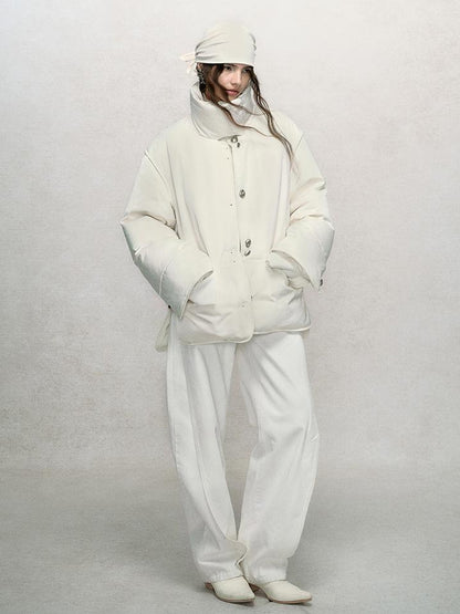 AnnoMundi Winter Short White Duck Down Puffer Jacket
