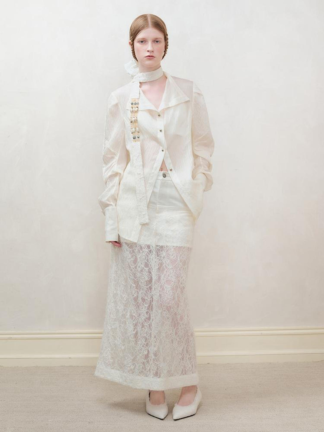 AnnoMundi Woven Glow Textured Linen Shirt