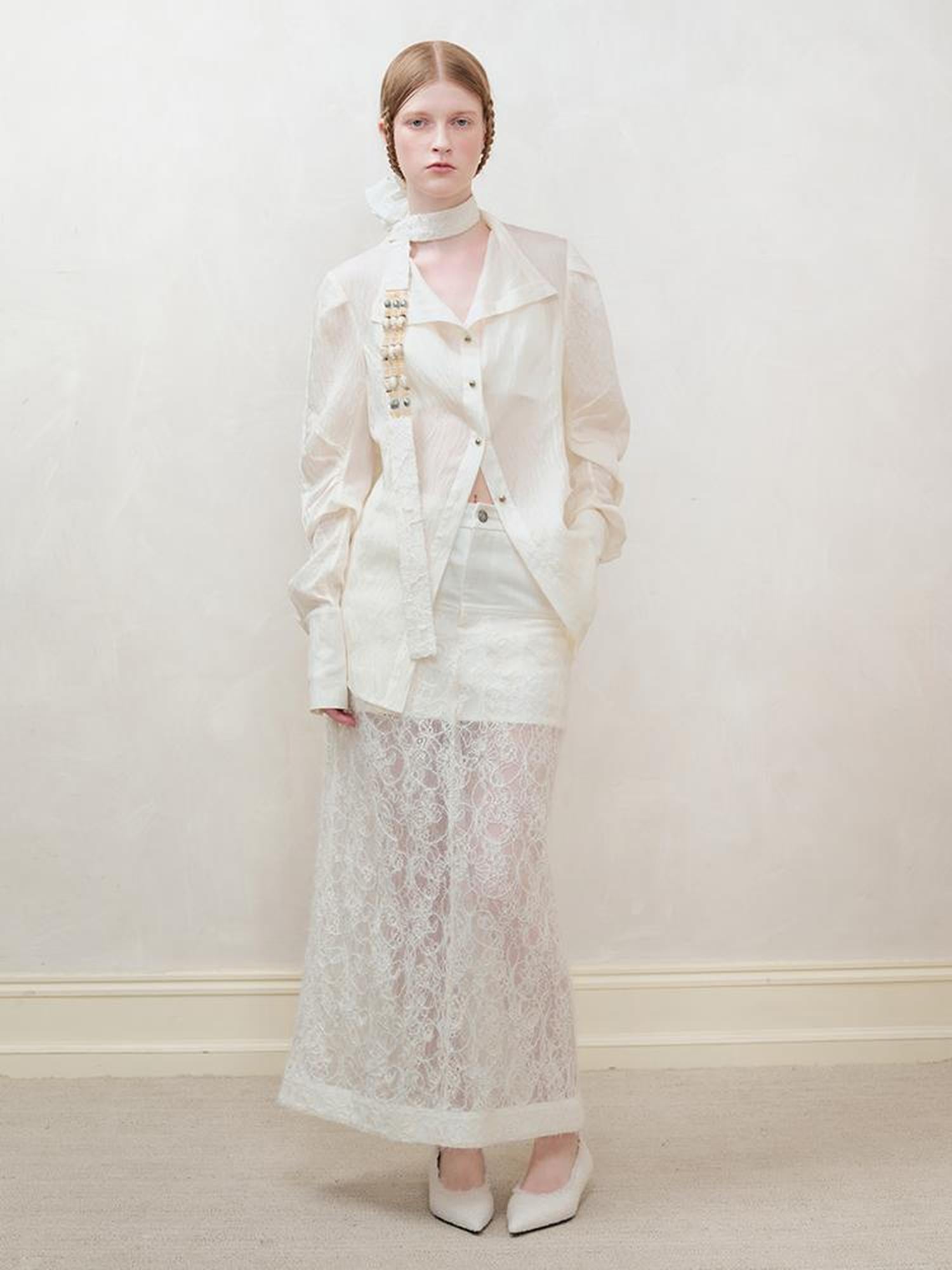 AnnoMundi Woven Glow Textured Linen Shirt