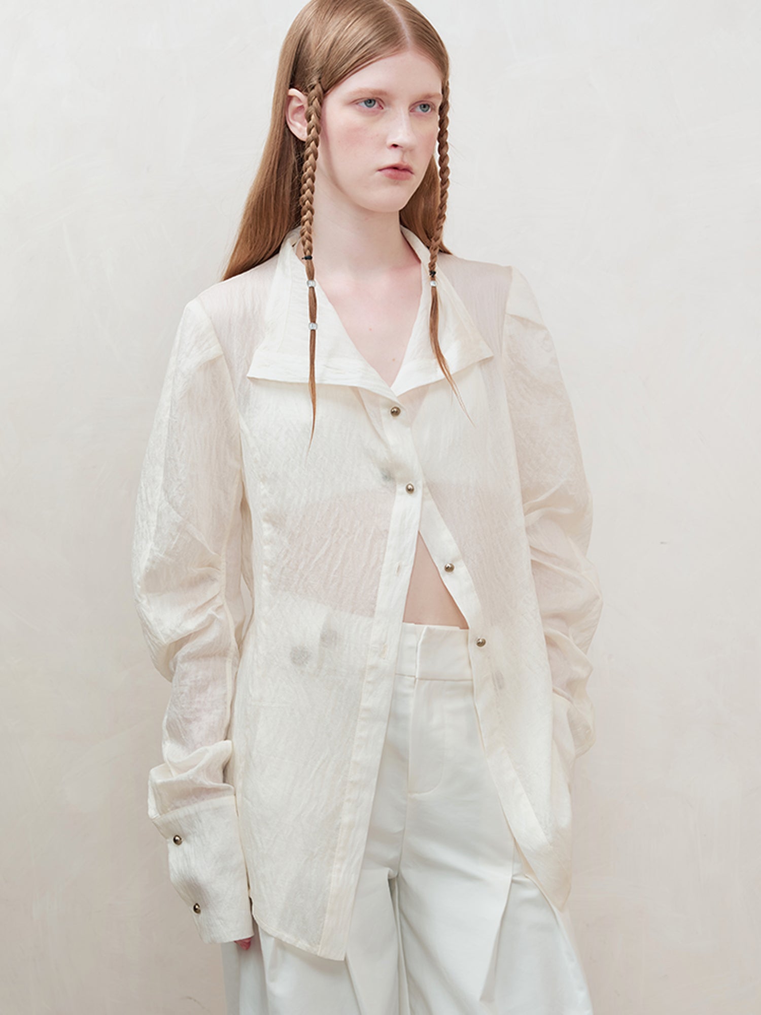 AnnoMundi Woven Glow Textured Linen Shirt