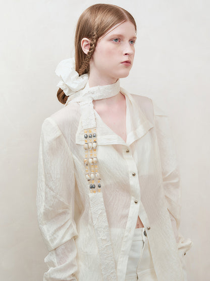 AnnoMundi Woven Glow Textured Linen Shirt