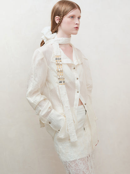 AnnoMundi Woven Glow Textured Linen Shirt
