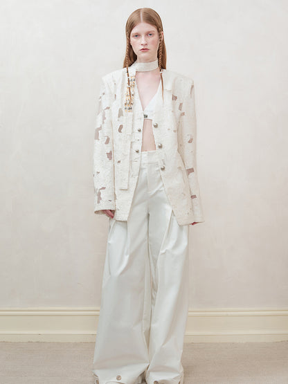 AnnoMundi Woven Knot V Neck Blazer