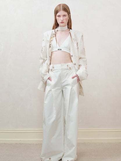 AnnoMundi Woven Knot V Neck Blazer