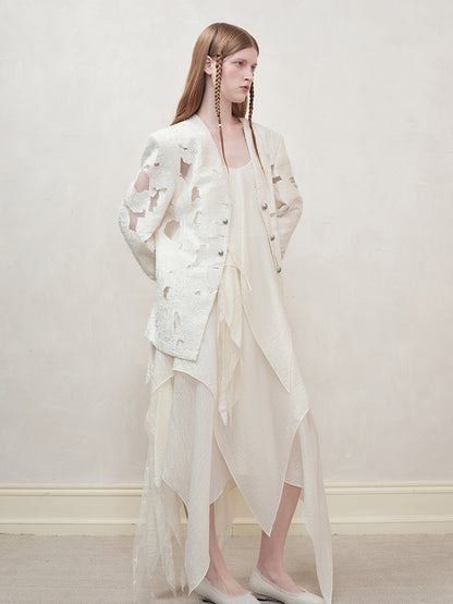 AnnoMundi Woven Knot V Neck Blazer