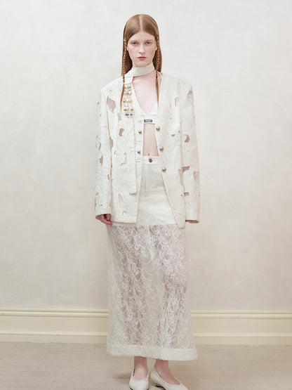 AnnoMundi Woven Knot V Neck Blazer