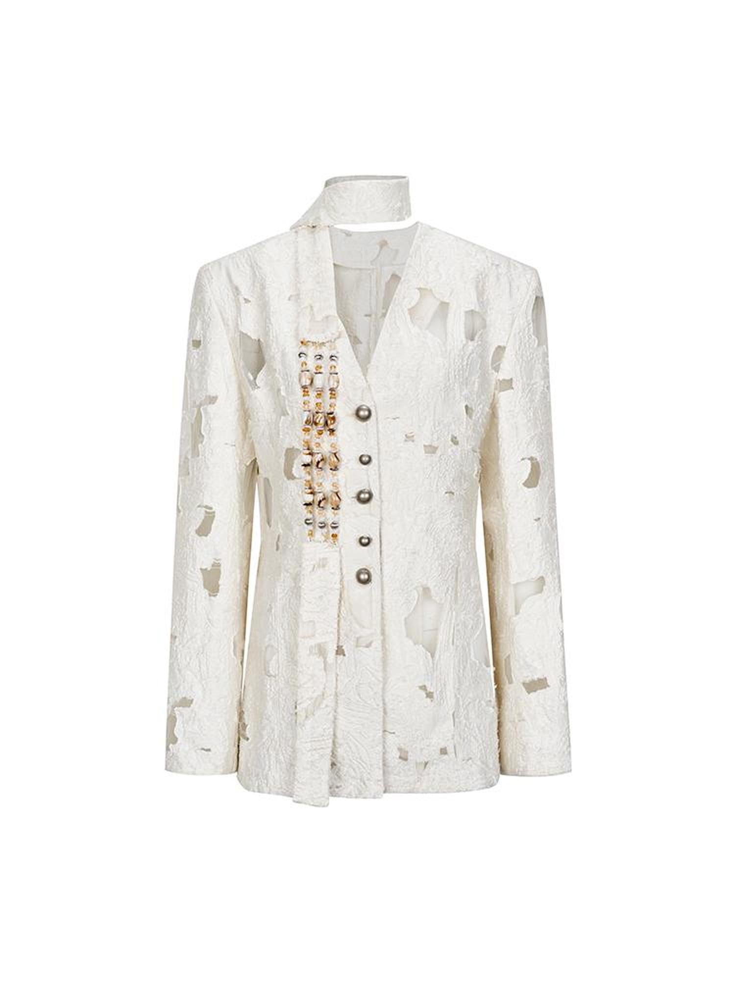AnnoMundi Woven Knot V Neck Blazer