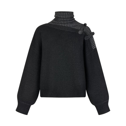AnnoMundi_Woven_Light_Poetry_Textured_Knit_Sweater_V_Neck_T_Shirt_Long_Sleeve_MISSTT