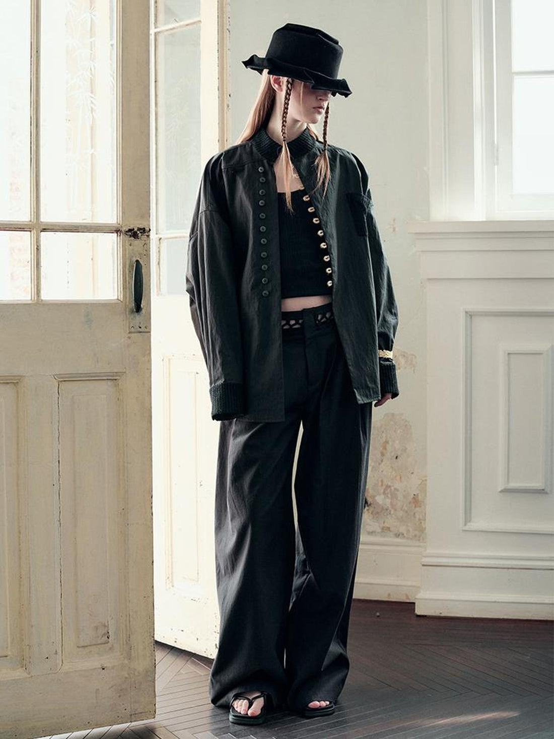 AnnoMundi Woven Texture Linen Blend Oversized Shirt
