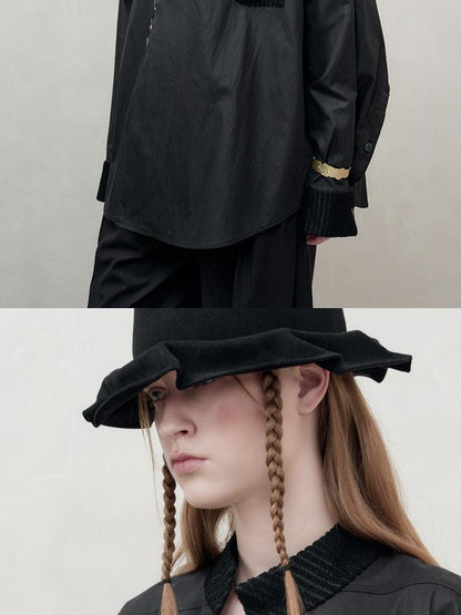 AnnoMundi Woven Texture Linen Blend Oversized Shirt