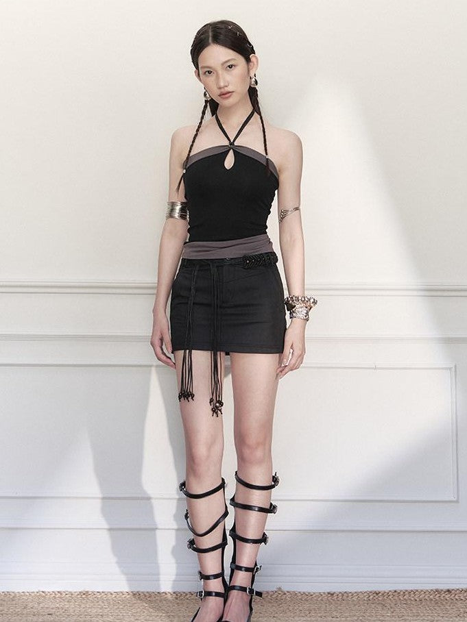 AnnoMundi Woven Tie Asymmetric Colorblock Women&