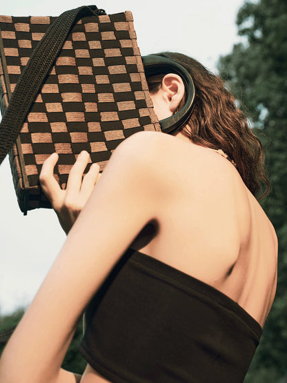 AnnoMundi Woven Wood Tote Timeless Waves