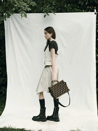 AnnoMundi Woven Wood Tote Timeless Waves