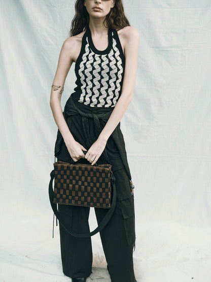 AnnoMundi Woven Wood Tote Timeless Waves