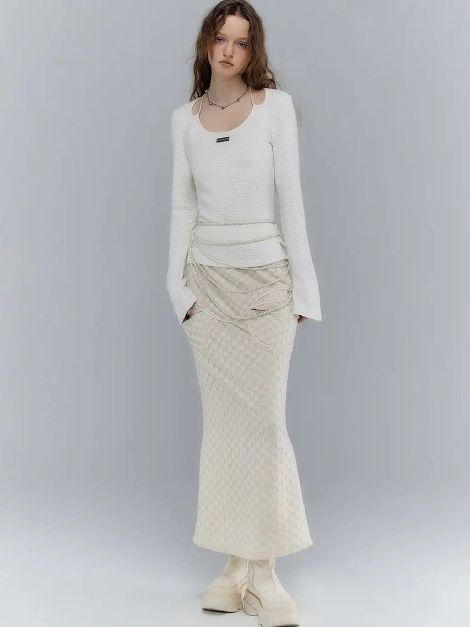 AnnoMundi Wrinkle Resistant Draped Hollow Out Drop Cut Top T-shirt