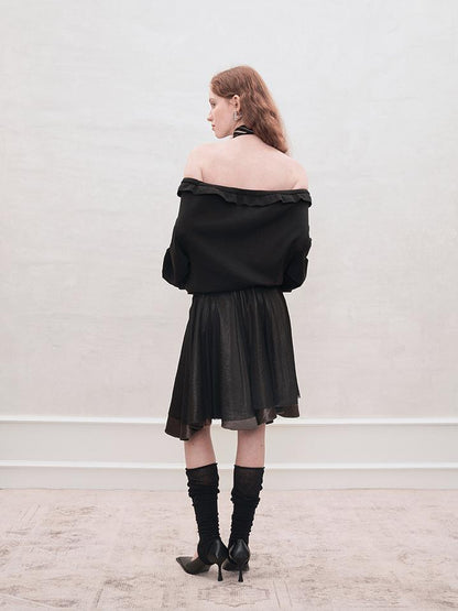 AnnoMundi Zip Front Knit Sweatshirt with Beaded Drawstring