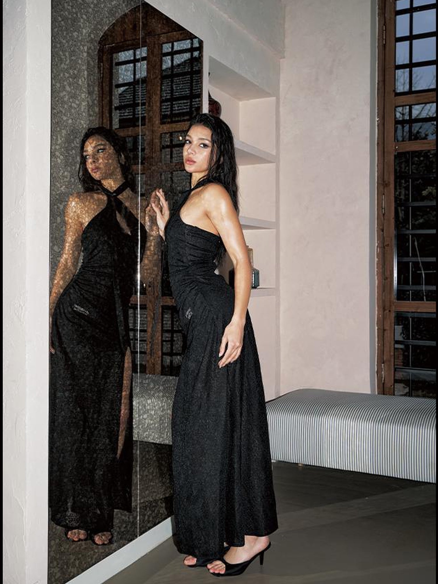 Update Anti Being General Asymmetric Cut Out Slit Maxi Dress