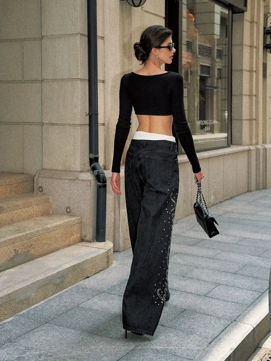 Anti Being General Black Ribbed Lace Up Cropped Cardigan Cardigan