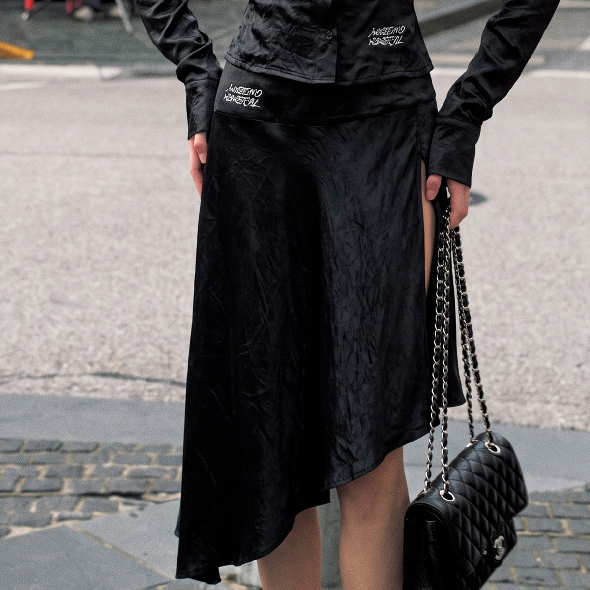 Anti_Being_General_Black_Sexy_Long_Sleeve_Shirt_And_Skirt_Women&
