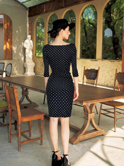 Anti Being General Black Small Polka Dot Retro Knitted Women&