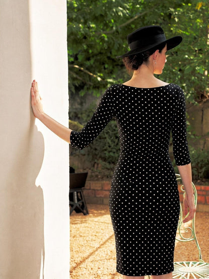 Anti Being General Black Small Polka Dot Retro Knitted Women&