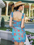 Update Anti Being General Blue Flutter Sleeve Wrap Dress With Print
