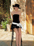 Update Anti Being General Carbon Fiber Bow Bustier Mini Dress V Neck T Shirt Long Sleeve