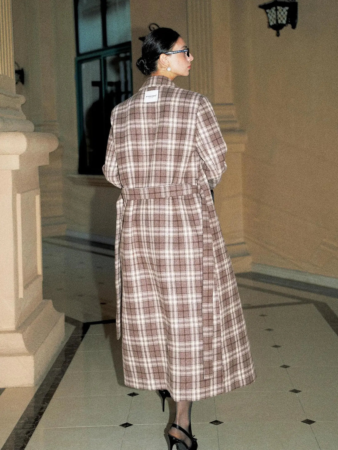 Anti Being General Checked Wool Trench Coat Jacket