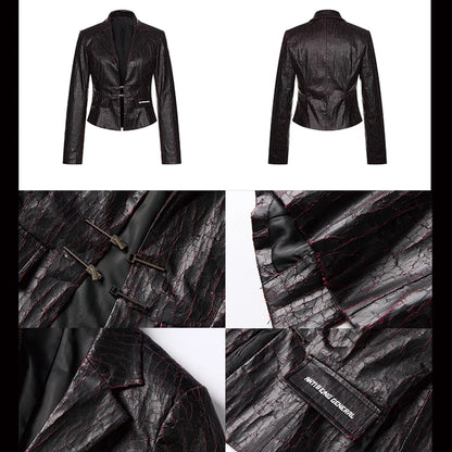 Anti_Being_General_Crocodile_Embossed_Pu_Blazer_Mini_Skirt_Set_V-neck_T-shirt_Long_Sleeve_MISSTT