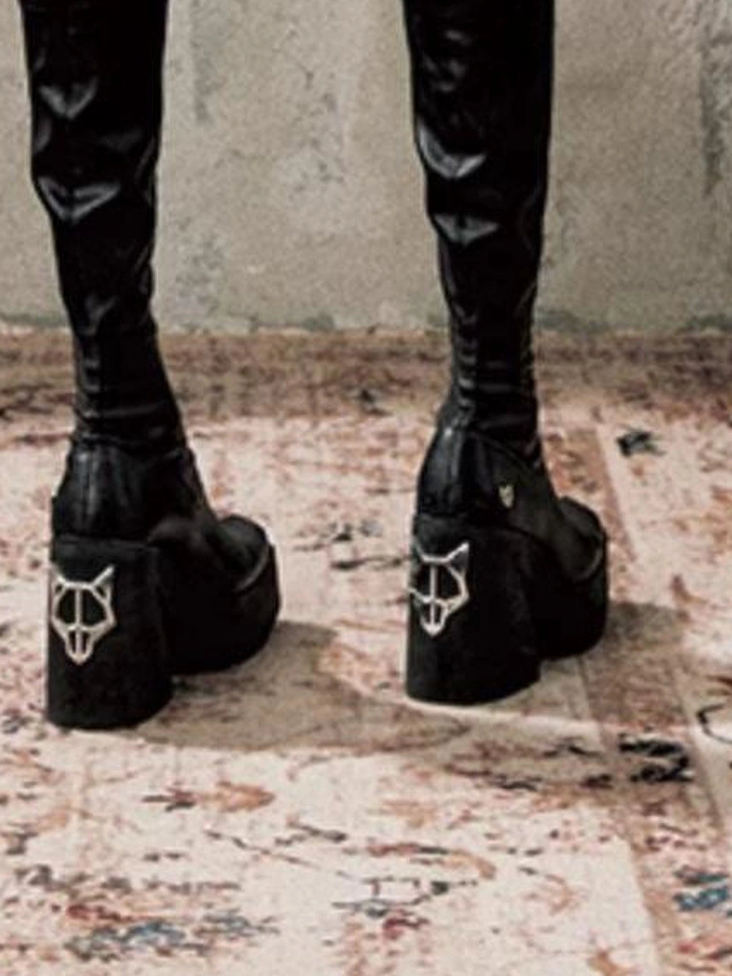 Faux Fur Collar Knit Set Edgy Two Piece Outfit