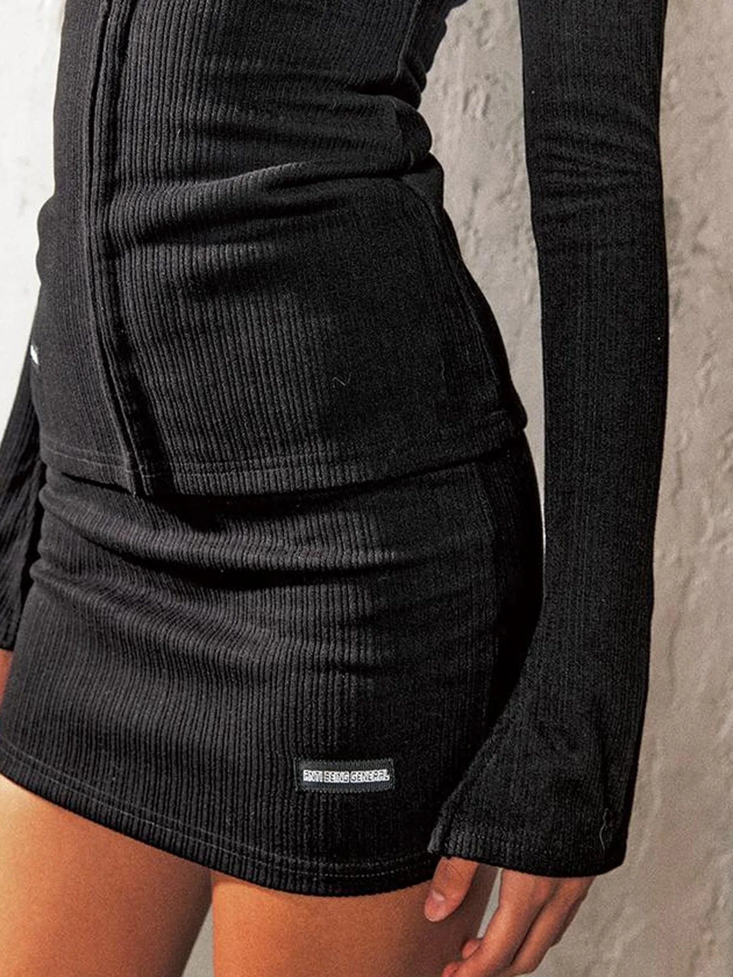 Faux Fur Collar Knit Set Edgy Two Piece Outfit