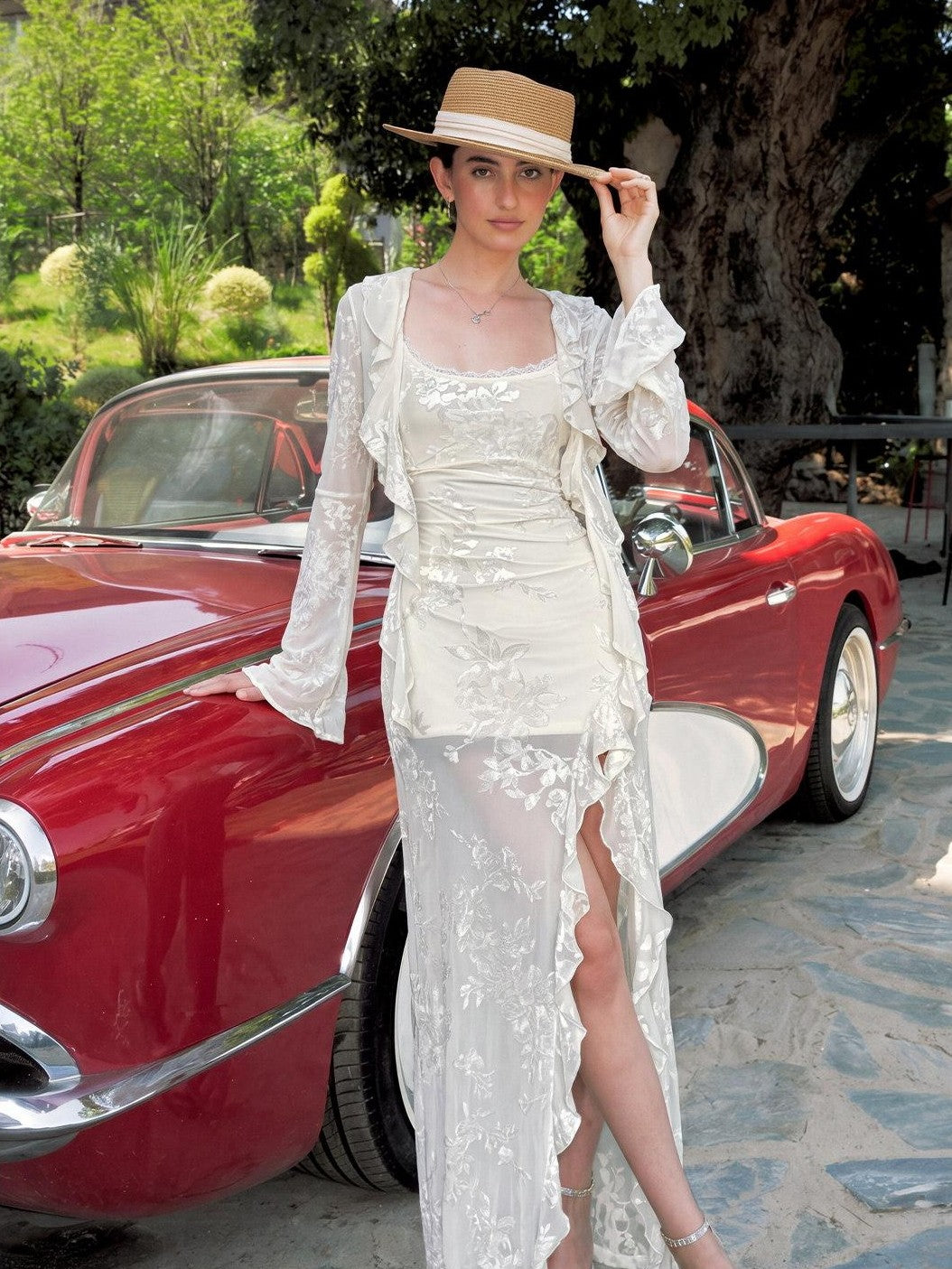 Anti Being General French Sheer Rose Strapless White Women&