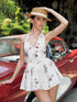 Update Anti Being General Halter Neck V Waist Puffy Dress
