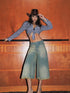 Update Anti Being General High Waist Retro Rivet Detail Cropped Wide Leg Jeans