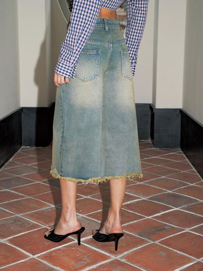 Update Anti Being General High Waist Retro Rivet Detail Cropped Wide Leg Jeans