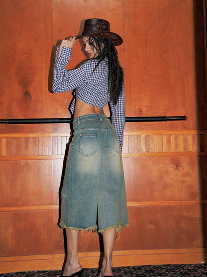 Update Anti Being General High Waist Retro Rivet Detail Cropped Wide Leg Jeans