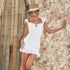 Anti Being General Lace Tie Square Neck Flutter Sleeve Sexy Women&