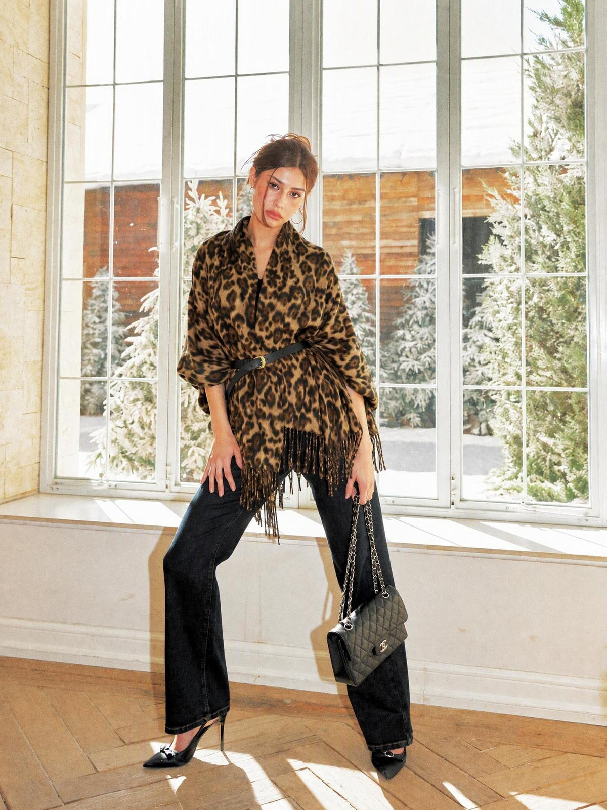 Anti Being General Leopard Print Fringe Retro Women&