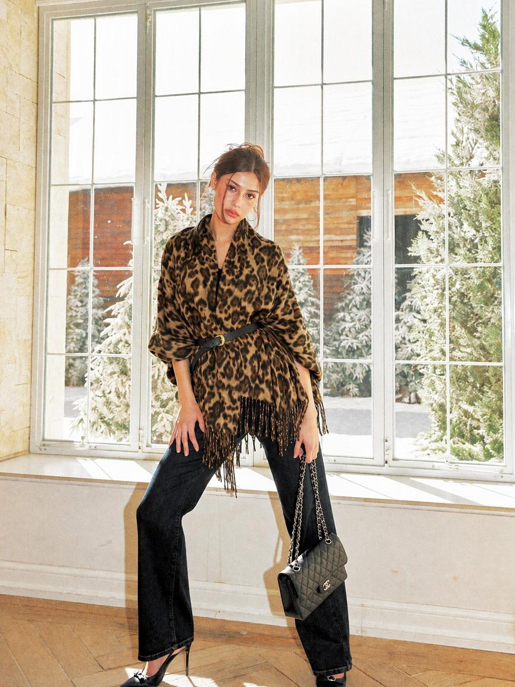 Anti Being General Leopard Print Fringe Retro Women&