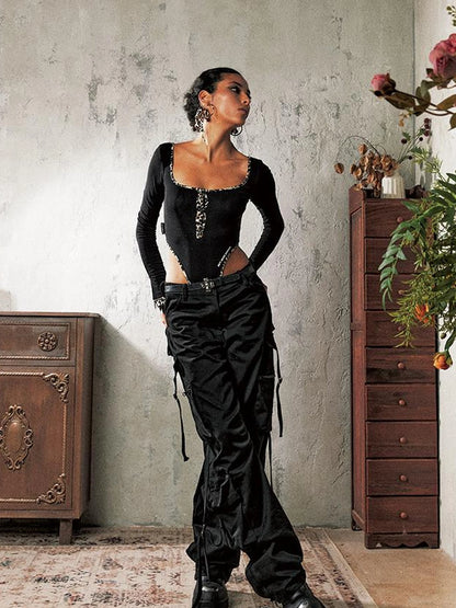 Multi Pocket Washed Workwear Cargo Pants