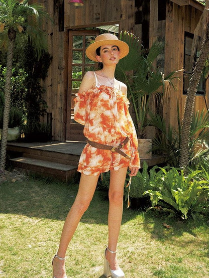 Anti Being General Orange Puff Sleeve Loose Women&