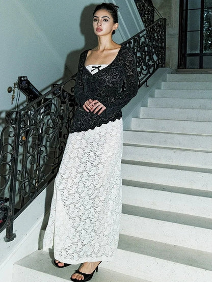 Anti Being General Rebel Lace Asymmetric Top 
V-neck 
Asymmetric Hem 
Lace Up Front 
Long Sleeve 
Cropped Length 
T-shirt Cardigan