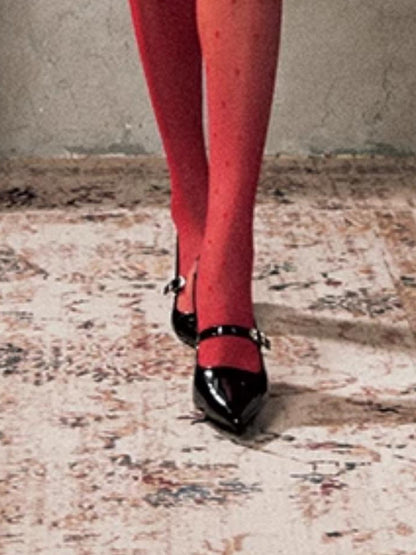 Update Anti Being General Red Lace Long Sleeve Knit With Asymmetric Pencil Skirt Set