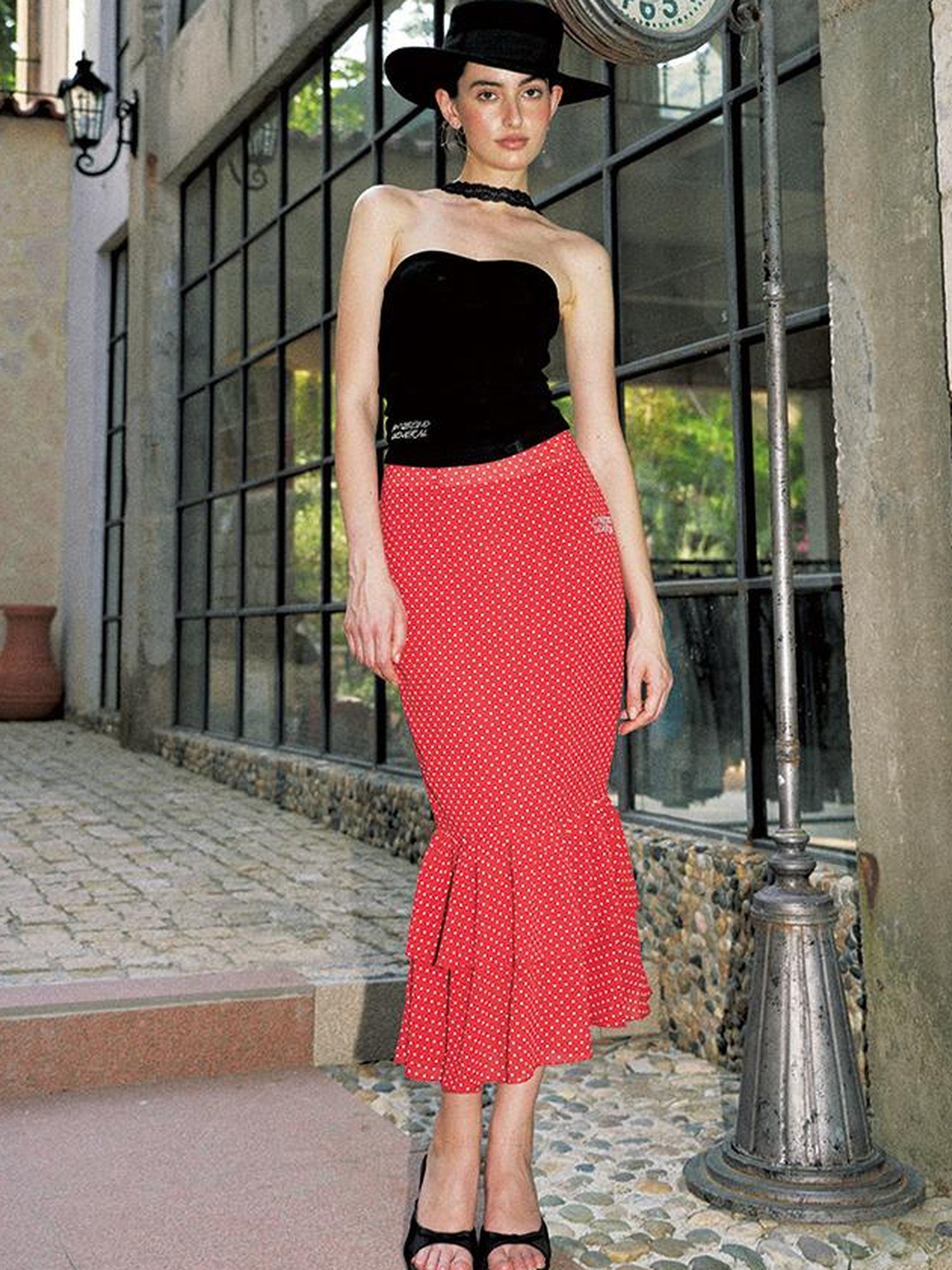 Update Anti Being General Red Polka Dot Knit Two Piece Dress Set V Neck T Shirt Long Sleeve
