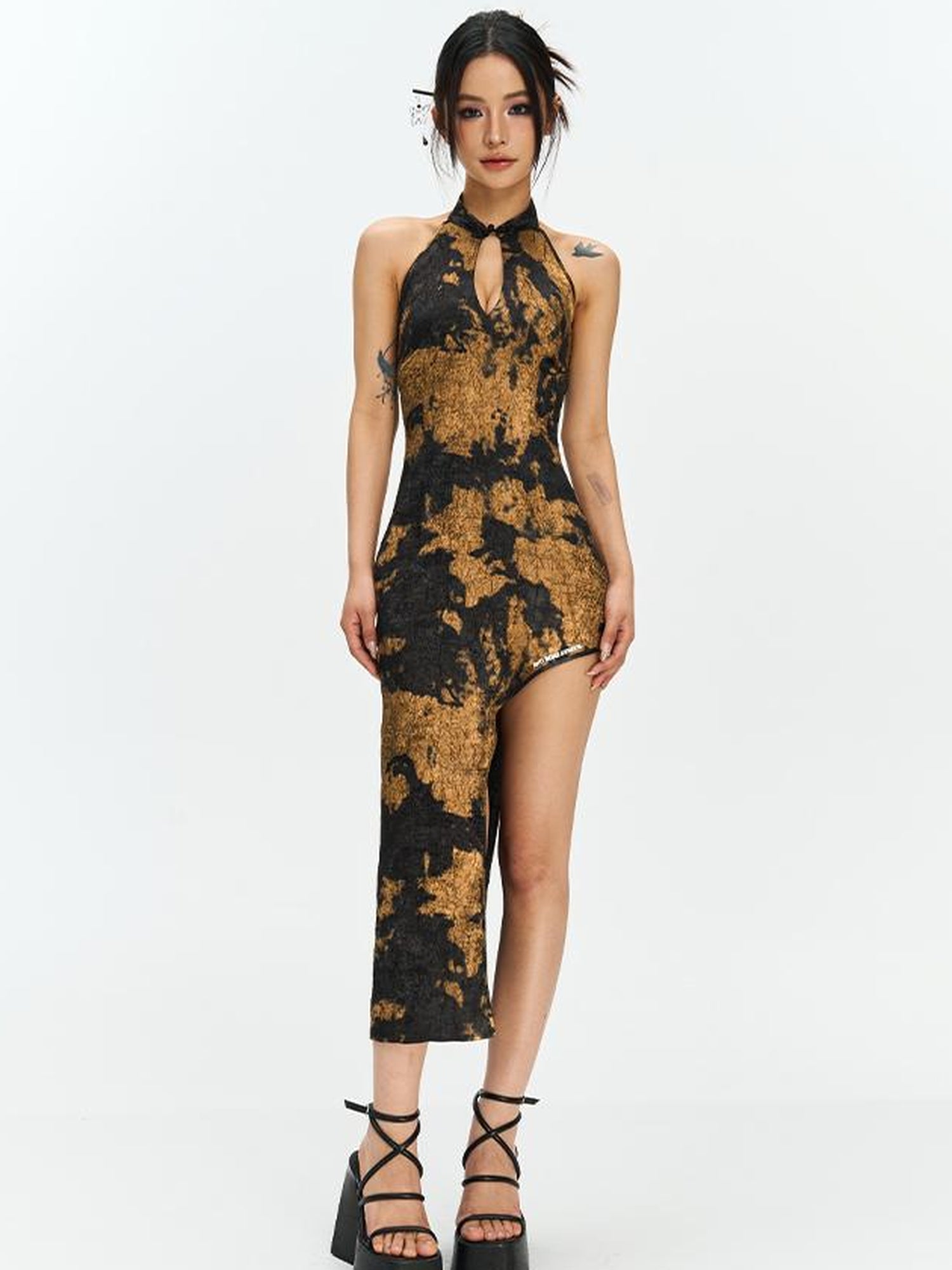 Update Anti Being General Retro Gold Trim Cheongsam