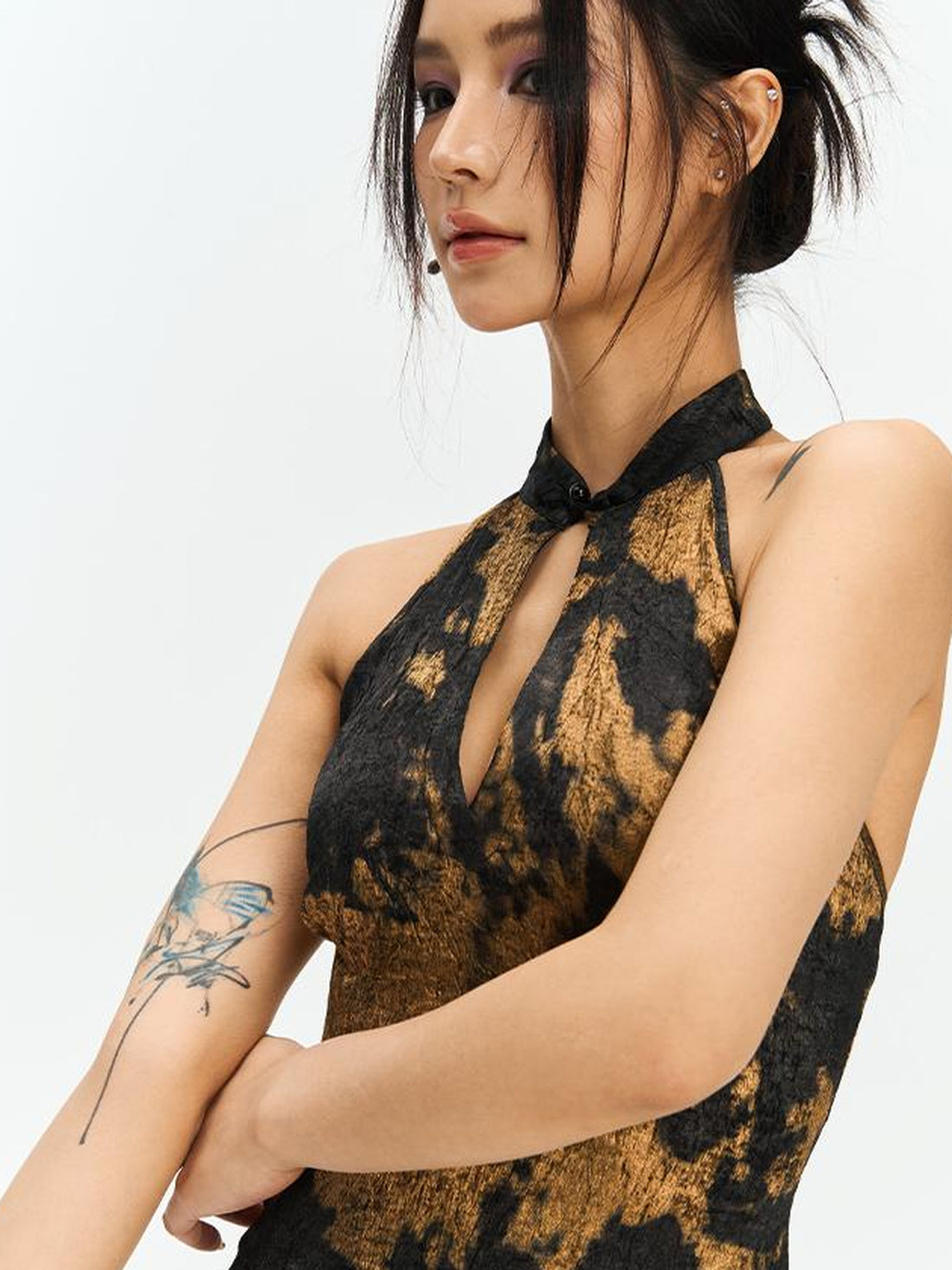 Update Anti Being General Retro Gold Trim Cheongsam