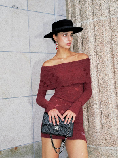 Anti Being General Sensual Off Shoulder Lace Bodycon Dress Dresses