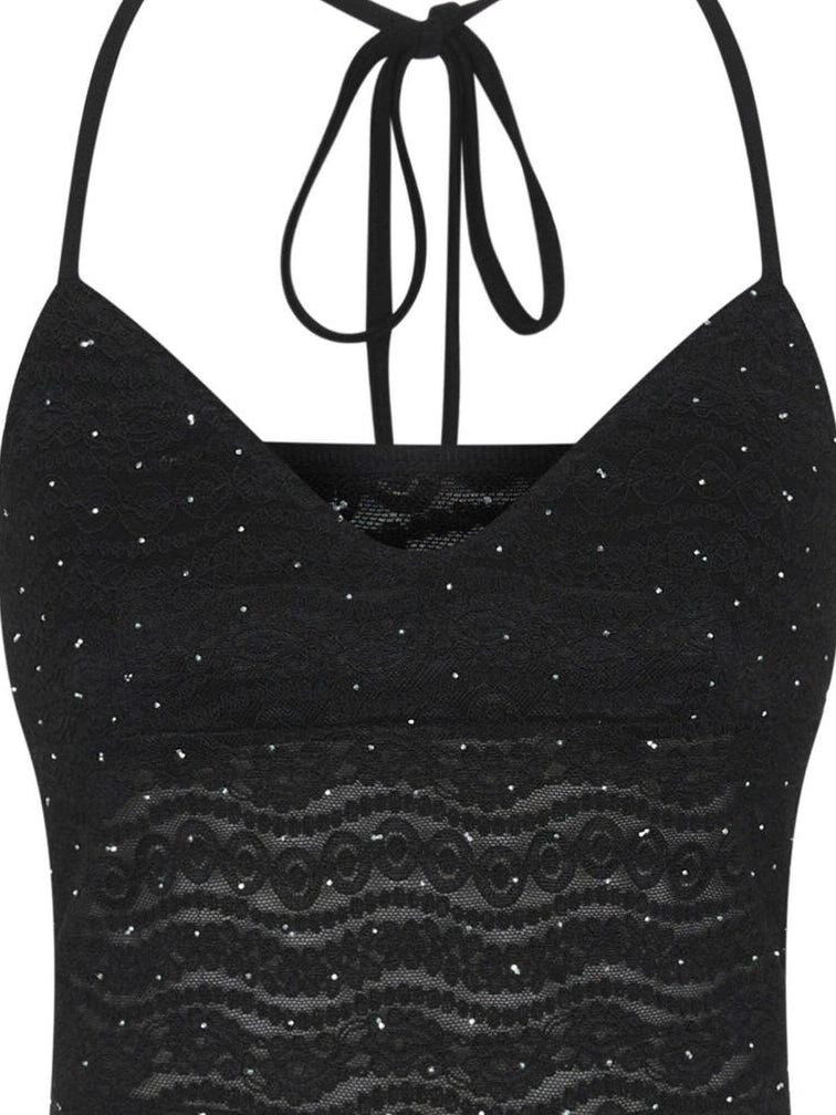 Anti Being General V-neck Crystal Studded Cami Top Set Tank Top/Camisole