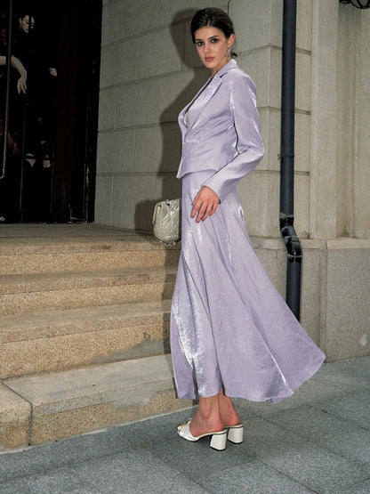 Anti Being General V-neck Waist Tailored Acetate Blazer Dress Set Suits